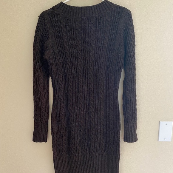 ⬇️PRICE DROP⬇️ Market & Spruce XS Brown Cable Sweater Dress EUC - Picture 3 of 5